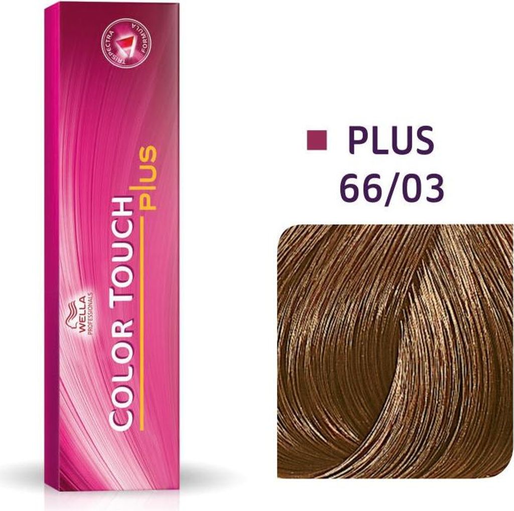 Wella Professionals, Color Touch Plus, Ammoniakfreies, semi-permanentes Haarfärbemittel, 66/03 Dunkelblond Natürlich Golden Intensiv, 60 ml