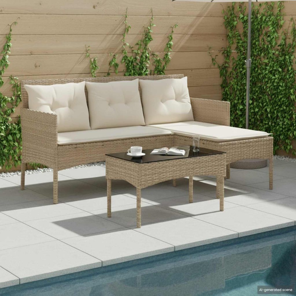 Maison Exclusive - Gartensofa-set mit Kissen 2 pcs Poly-Rattan