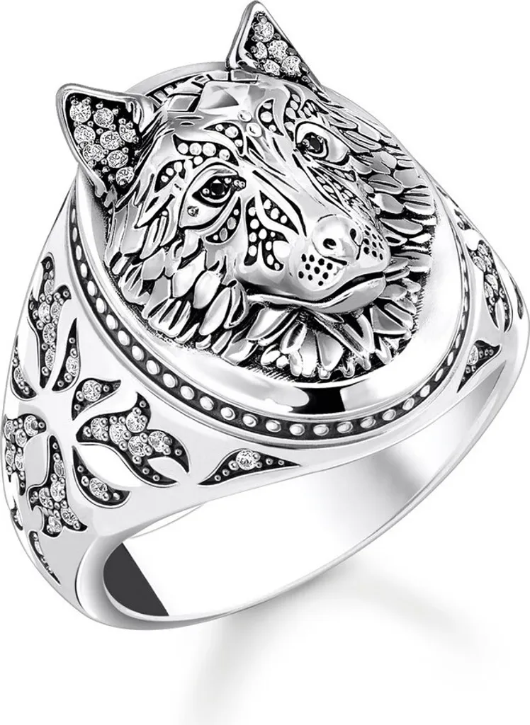 Bague Thomas Sabo en Argent 925 Noirci Aspect Vieilli Style Uni T60
