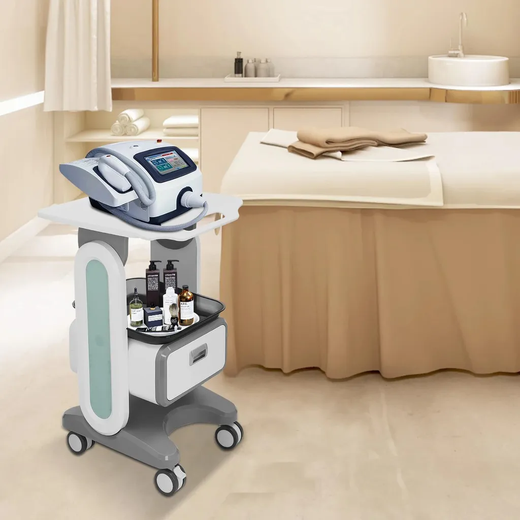 Desserte médicale mobile 3 plateaux pour cabinets et salons d'esthétique - 4
