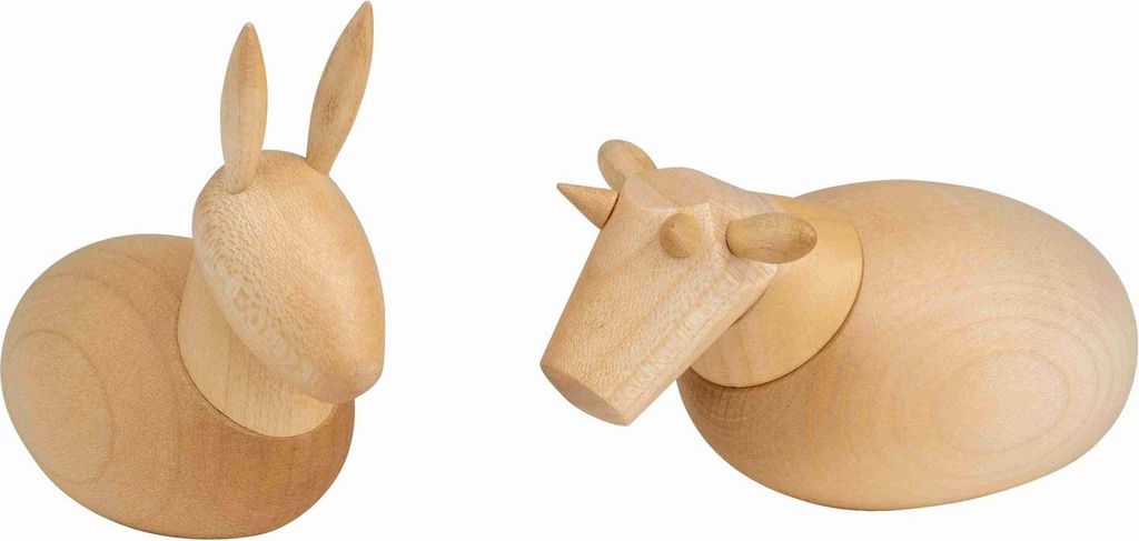 Ochse & Esel, natur (7cm) von Holzkunst Schalling