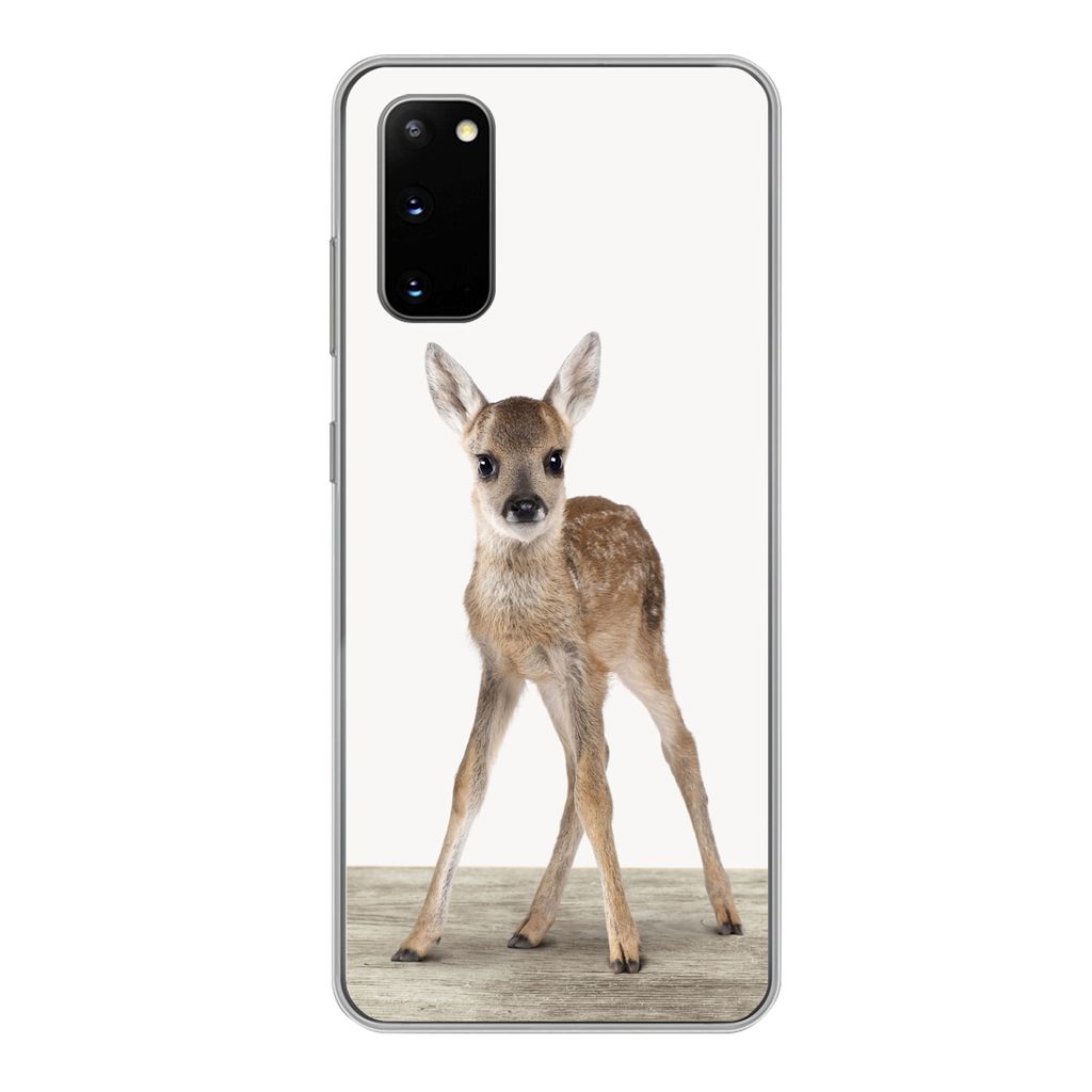 MuchoWow Handyhülle Schutzhülle Hülle für Samsung Galaxy S20 Hirsche - Baby-Hirsche - Tiere - Mädchen - Jungen - Kinder Silikon Softcase Han...