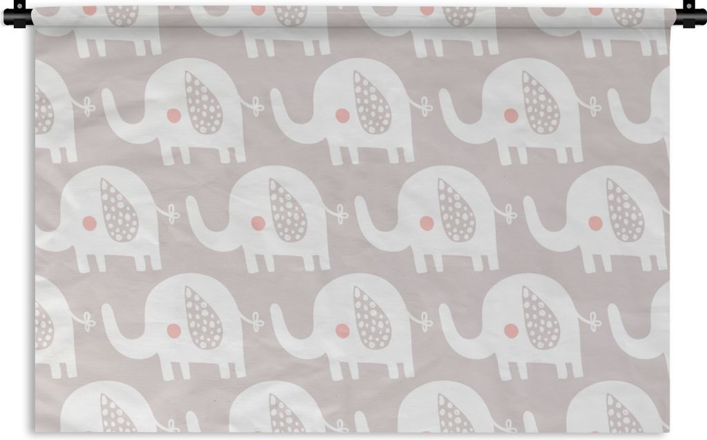 MuchoWow Wandteppich Wandbehang Elefant - Design - Punkte 60x40 cm Tapisserie Dekoration Wandtuch - Wanddekorationen
