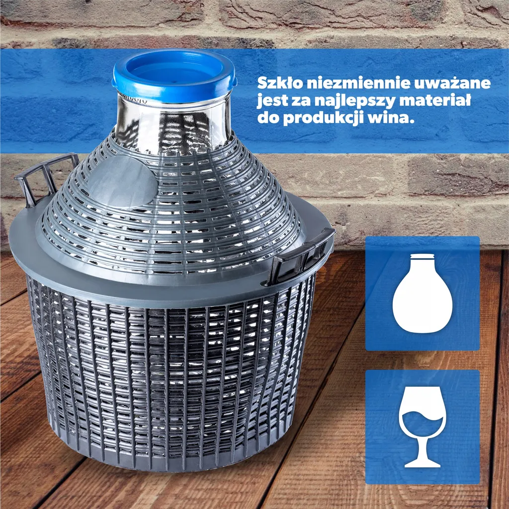 Bouteille de fermentation 5L à large ouverture et panier de transport - 7