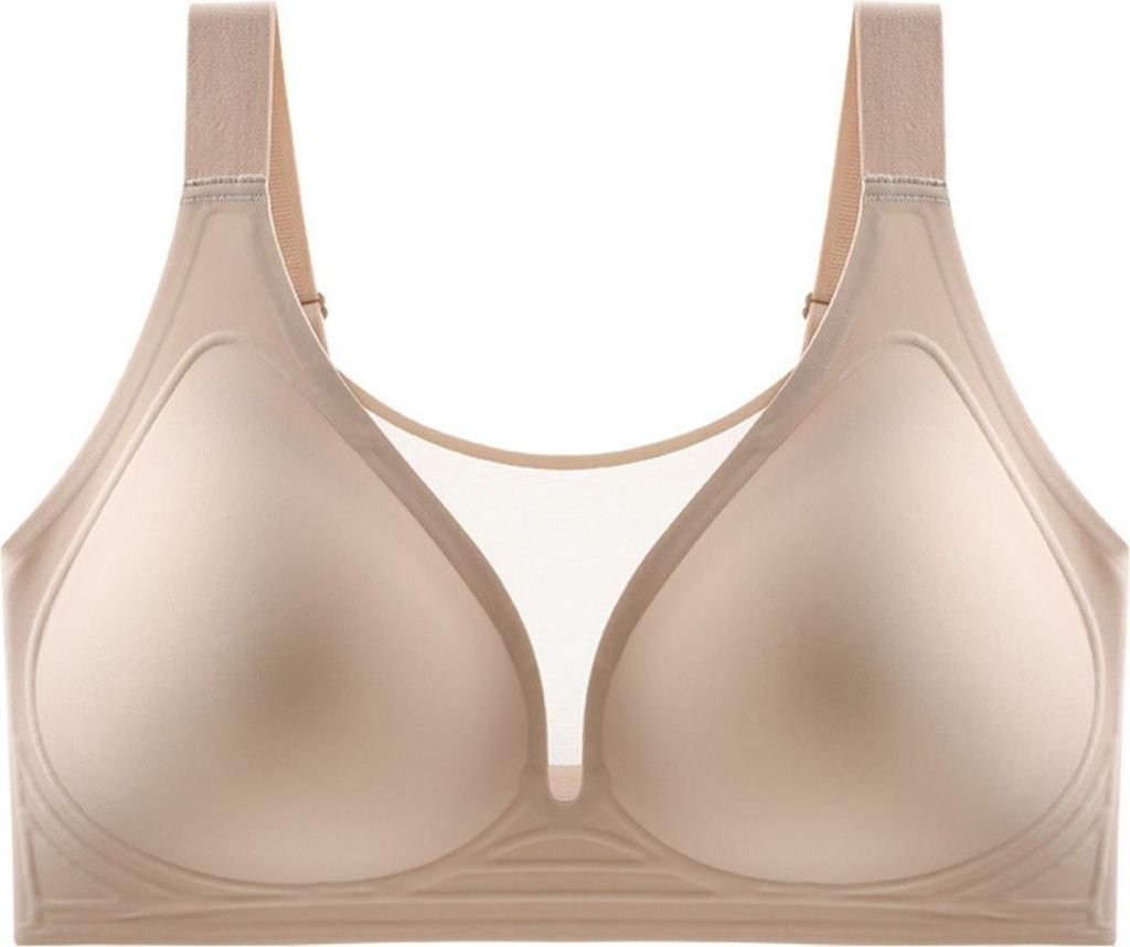 INF Seamless Nylon BH mit breiten Trägern Full Coverage Push-Up abnehmbaren Polstern Mesh Einsatz für jede Saison Haut L