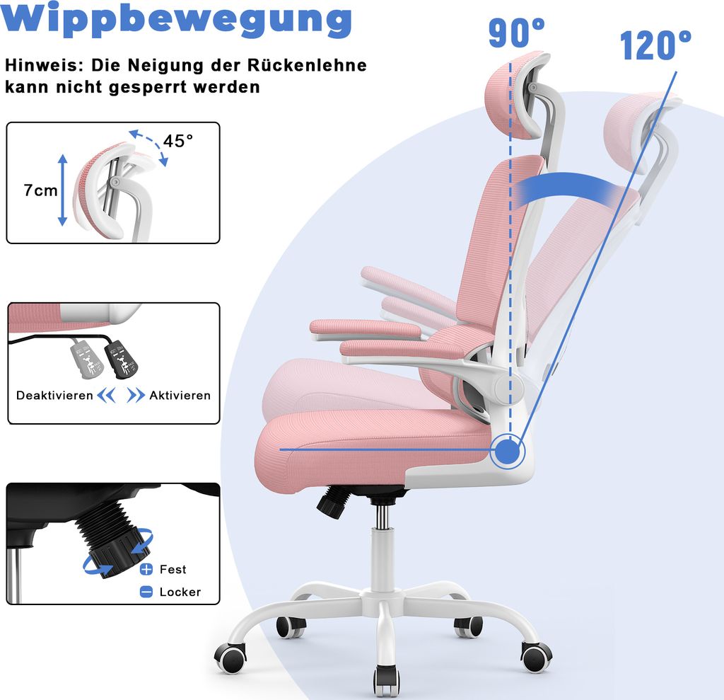 Ergonomischer Bürostuhl - Schreibtischstuhl mit Produktbild 4