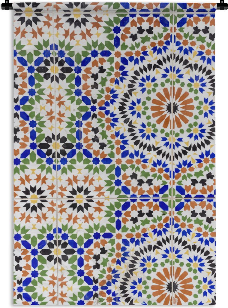 MuchoWow Wandteppich Wandbehang Ein Mosaikdetail mit vielen verschiedenen Formen 60x90 cm Tapisserie Dekoration Wandtuch - Foto-Teppich - Abwaschbar