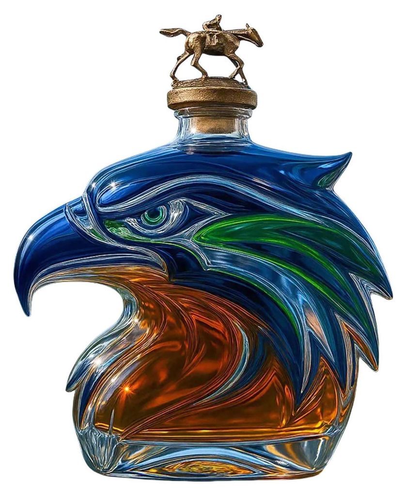 Eagle Head Whiskeyflasche, einzigartige Glaskaraffe, 3D-Spirituosenbehälter für Whiskey, Wein, Cocktails, Kaffee usw.