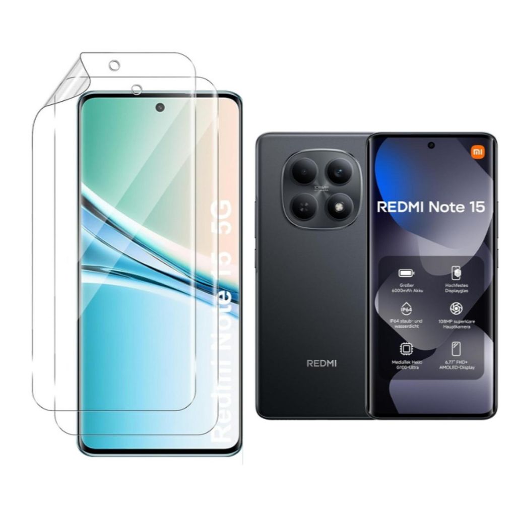 CLM-Tech 2er Set Schutzfolie kompatibel mit Xiaomi Redmi Produktbild 