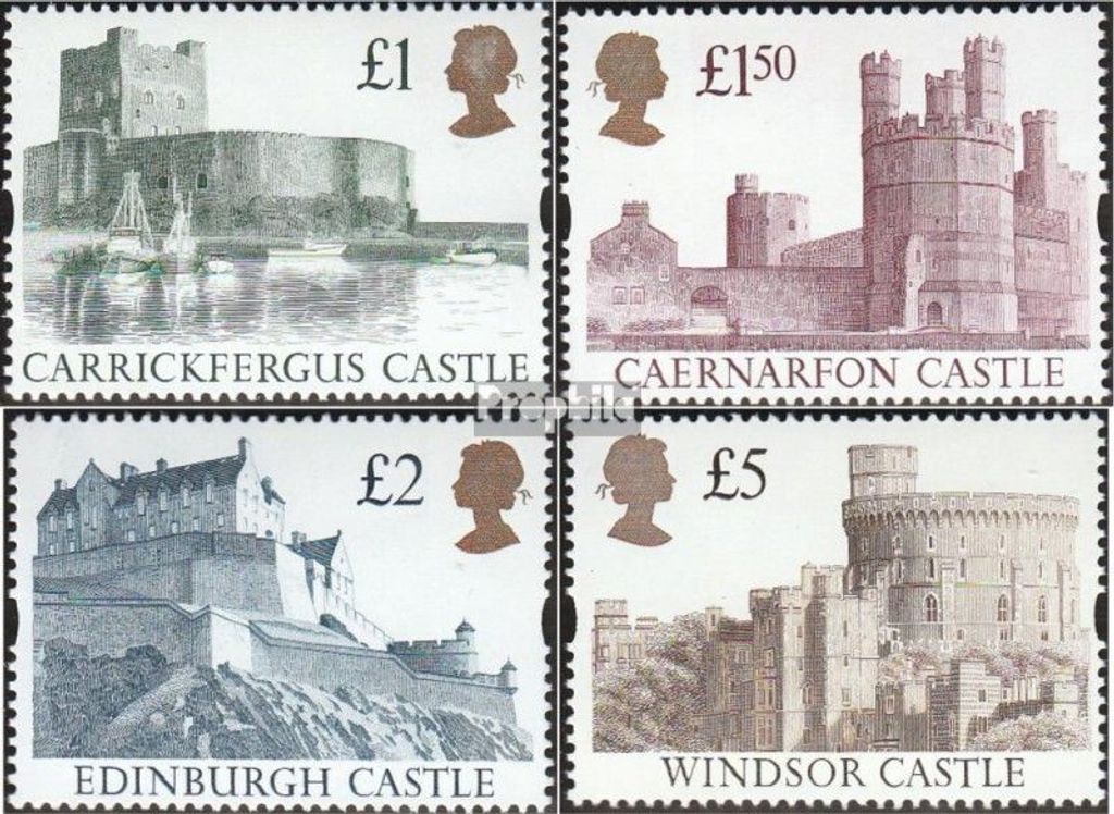 Briefmarken Großbritannien 1992 Mi 1396I-1399I (kompl.Ausg.), Type I postfrisch Freimarken: Britische Burgen
