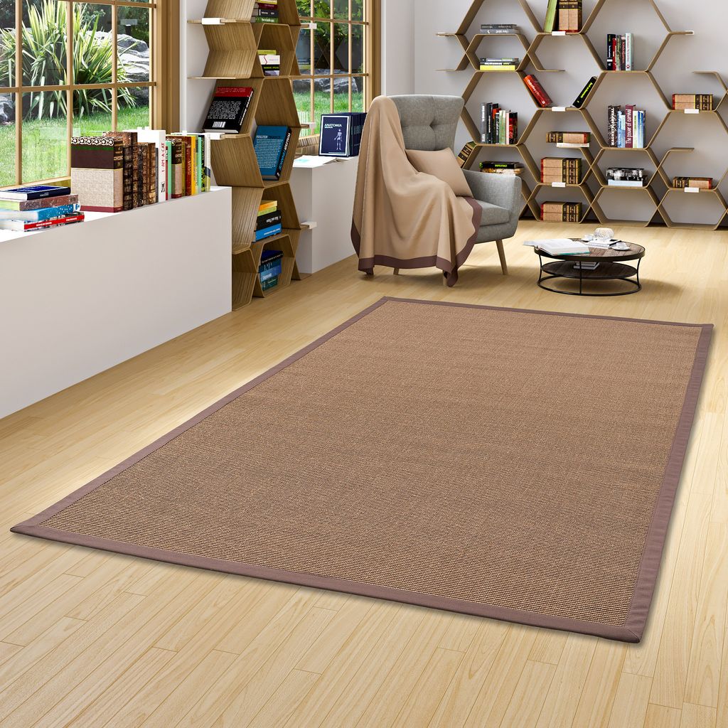 Sisalteppich Natura Dunkelbraun Bordüre Dunkelbraun, Größe:300x400 cm