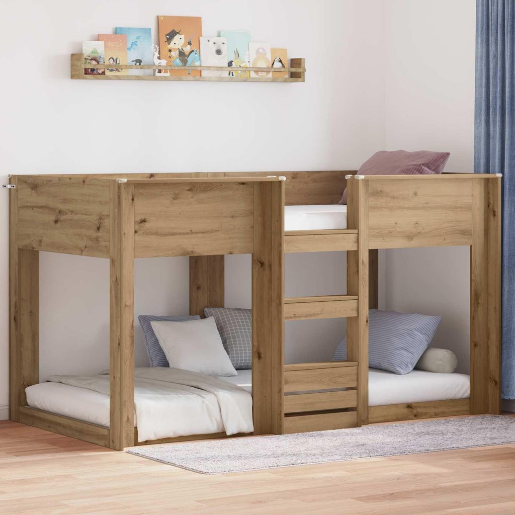 Maison Exclusive - Etagenbett für Kinder Artisan-Eiche 90 x 190 cm Holzwerkstoff