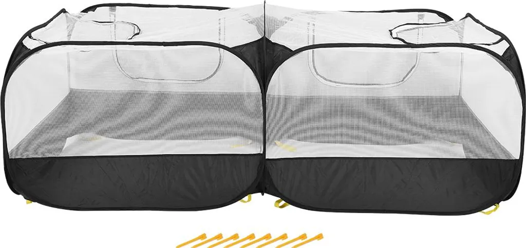 Enclos extérieur pliable pour poules et lapins - Parc grillagé noir amovible