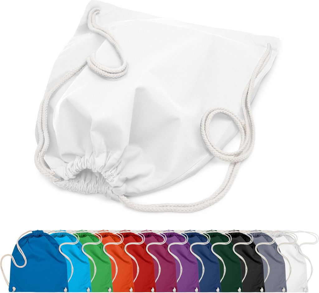 10er PACK Baumwoll Turnbeutel Sportbeutel Zuziehbeutel Sack Produktbild 3