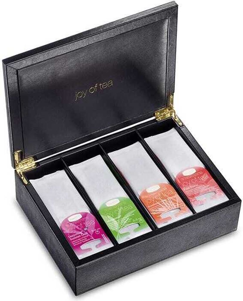 Joy of tea box mit 4 Teebeutel (Caddy) gefüllt 'a 10 Portionen 116g