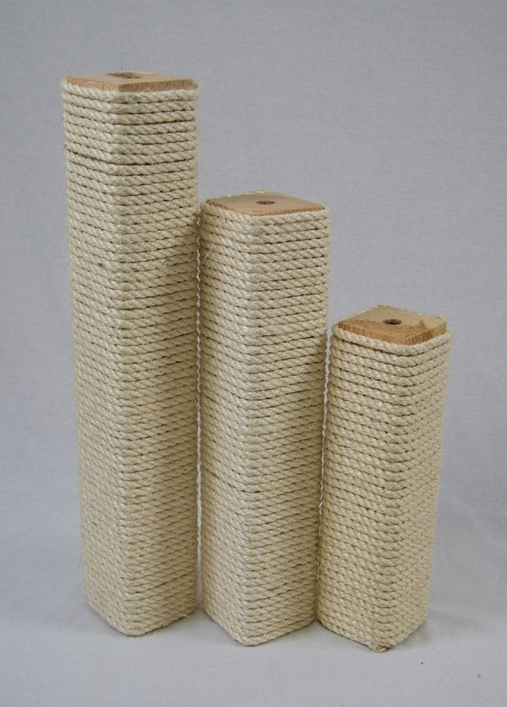 animal-design Vollholz Sisal Ersatzholm Ersatzstamm für Kratzbäume und Katzenbäume Ersatzteil Kratzstamm Säule, Länge:40 cm, Holmstärke:9 x 9...