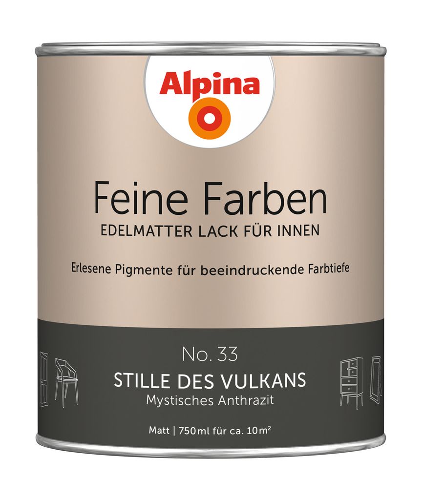 Alpina Feine Farben Lack No. 33 Stille des Vulkans edelmatt Produktbild 