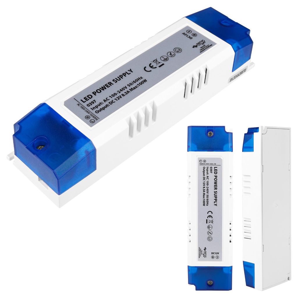 MasterLED LED Trafo 12V DC 100W 8,3A Möbeleinbau Schaltnetzteil IP20 Transformator Treiber für LED Streifen Kunststoff