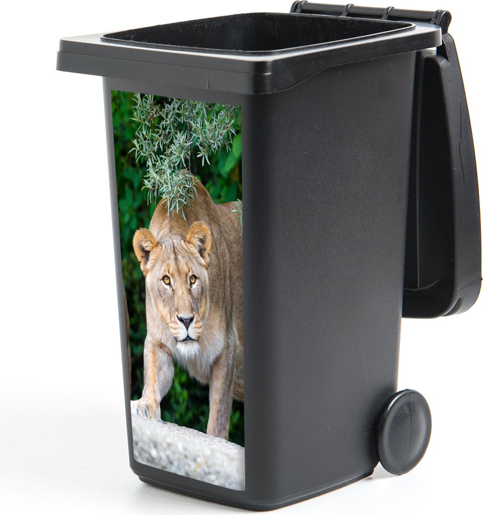 MuchoWow Mülltonnenaufkleber Löwinnen - Wilde Tiere - Jagd 44x98 cm - Containeraufkleber - Aufkleber - Mülltonnen-Aufkleber