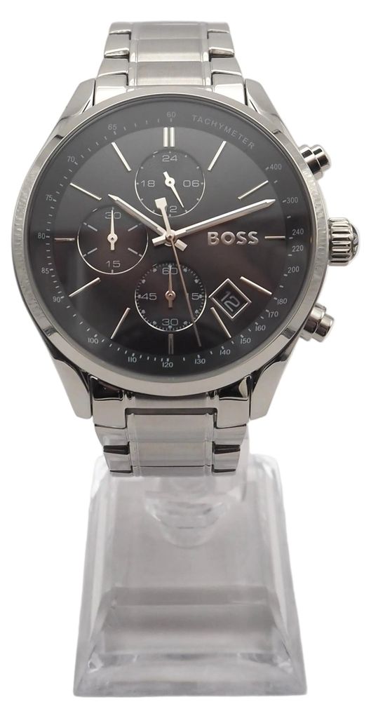 ChronoMeister Armbanduhr Boss Grand Prix Chronograph 1513477 Herrenuhr Edelstahl Silber Neu