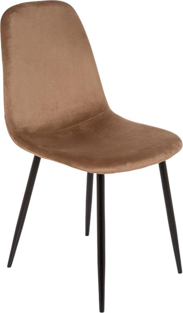 Stuhl Dacampor, Sessel mit Samtbezug, gepolsterter Esszimmerstuhl, Besprechungssitz, 45 x 56 x 87 cm, Sand