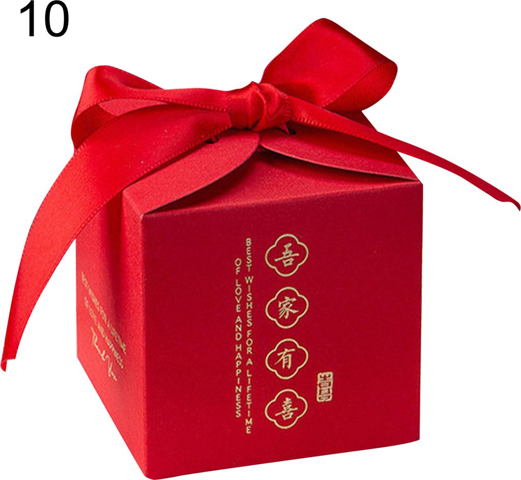 Dekorative Süßigkeitenschachtel Innovative hellfarbene traditionelle Xi-Charakter-Geschenkverpackungskoffer für Hochzeit-10