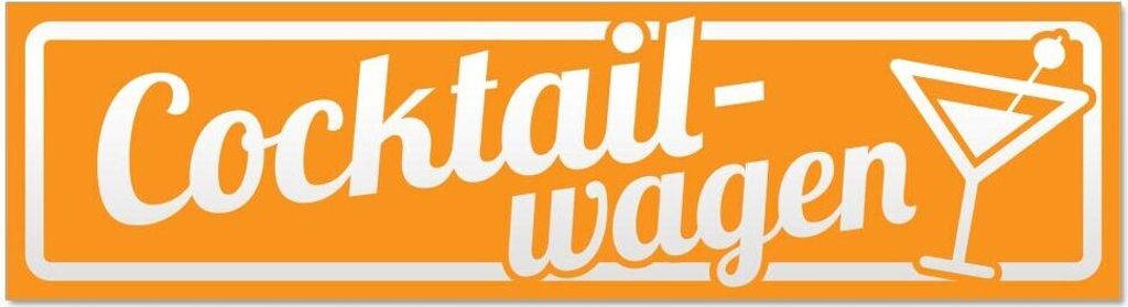 Kiwistar Cocktailwagen mit Glas invertiert Magnetschild Schild magnetisch - 45cm Orange - Magnetfolie für Auto PKW Kfz