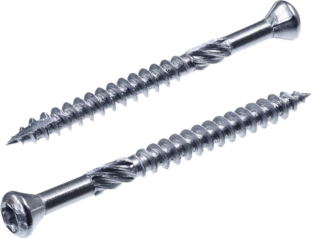 SECCARO Terrassenschraube Zierkopf 4,5 x 60 mm, Edelstahl C1, Holzschraube mit Cut-Spitze und Schneidkerbe, TX / Innensechsrund, 200 Stück