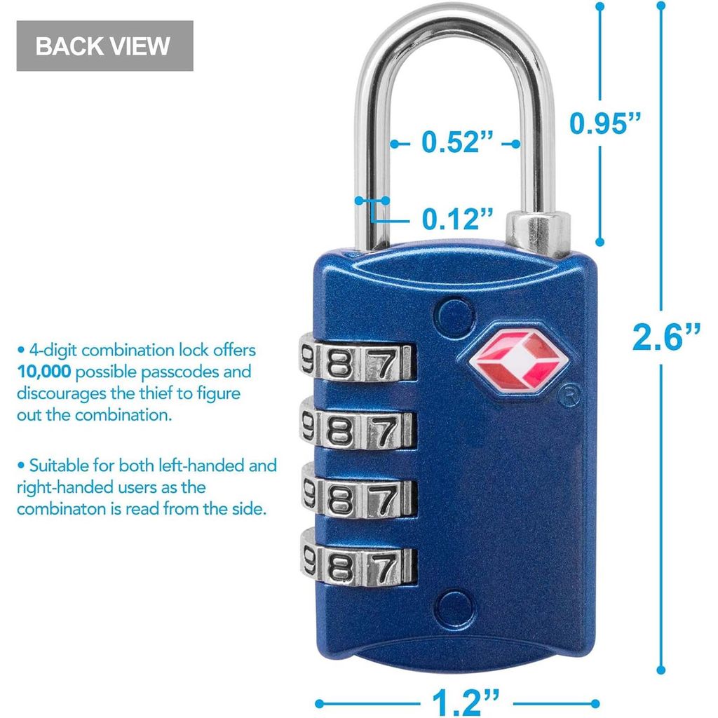 2er Set TSA-Gepäckschlösser Rot & Blau 4-Stellig Produktbild 2