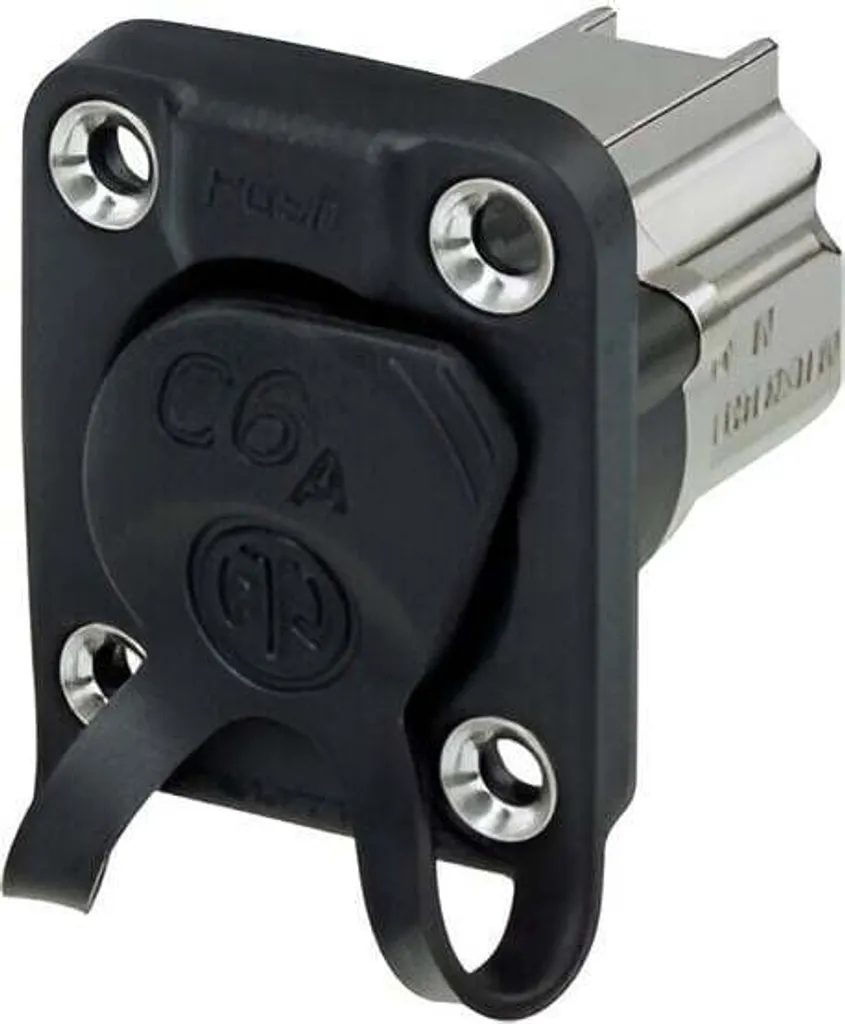 Embase RJ45 femelle Neutrik NE8FDX-Y6-W pour réseaux CAT6A Noir
