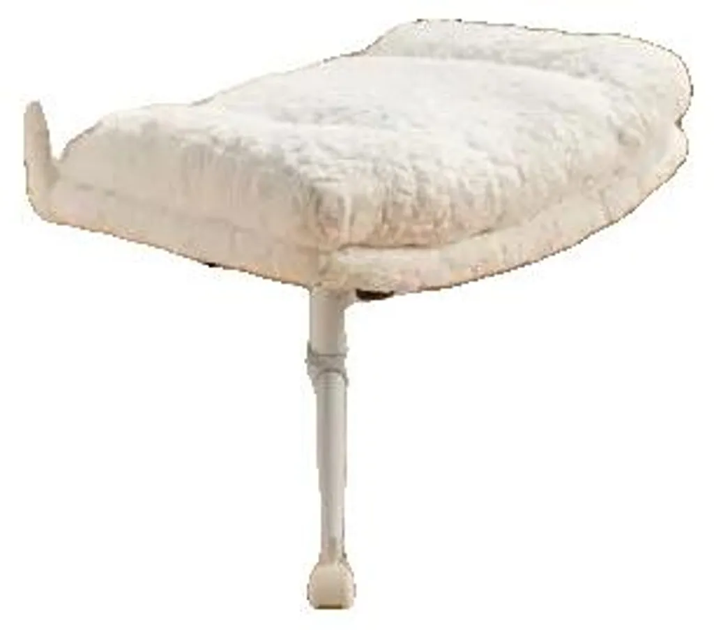 Fauteuil de bureau ergonomique crème effet moumoute - Confort et style