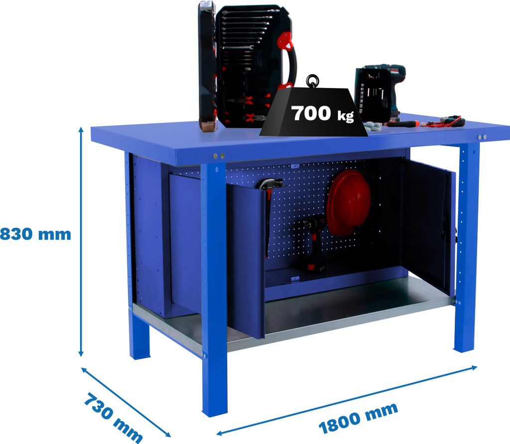 SIMONWORK BT6L PRO METAL CABINET 1800 BLAU Werkbank mit Parafuses