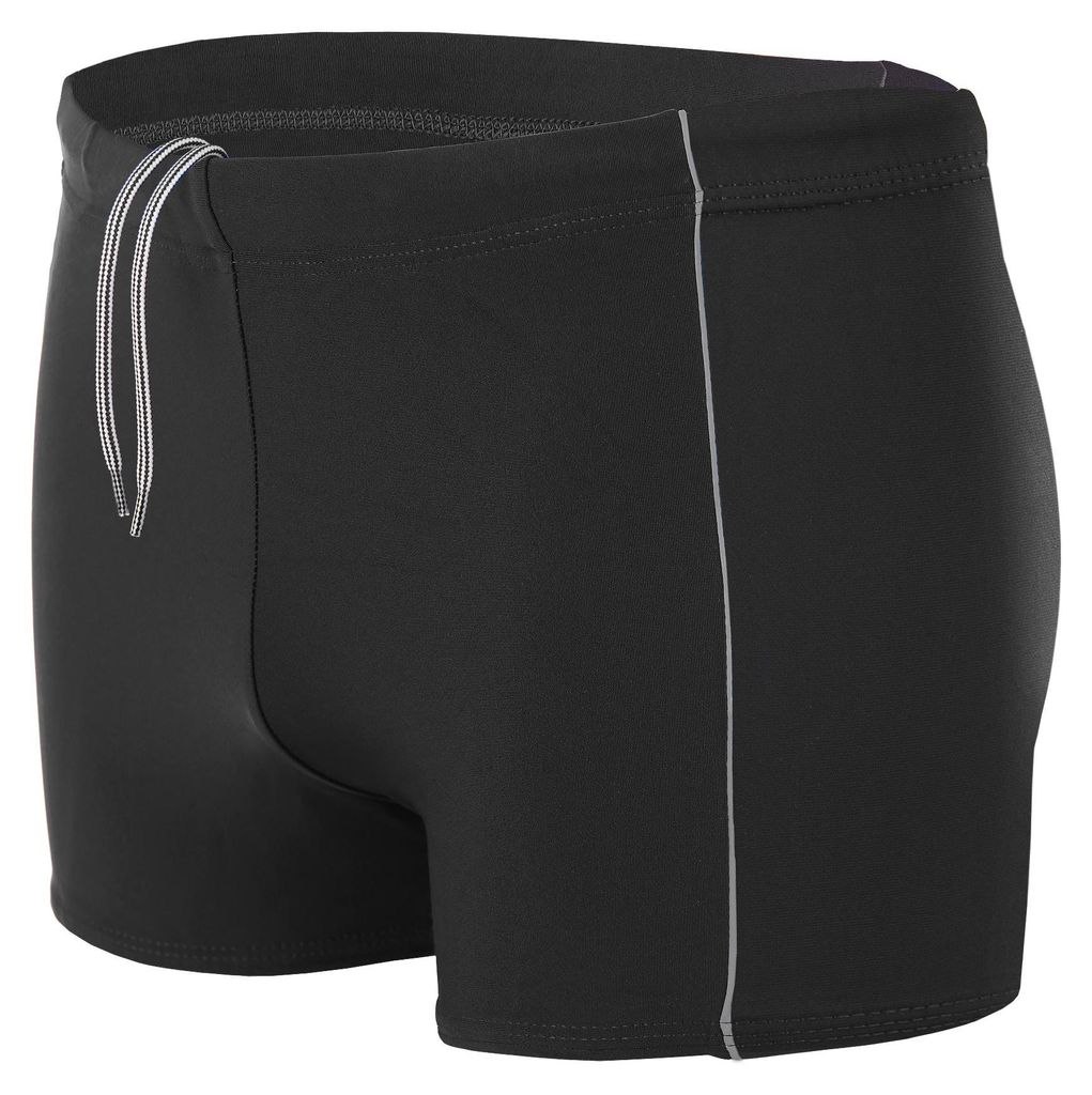 Aquarti Herren Badehose Kurz mit Kontrastpaspel, Farbe: Schwarz / Grau, Größe: XL