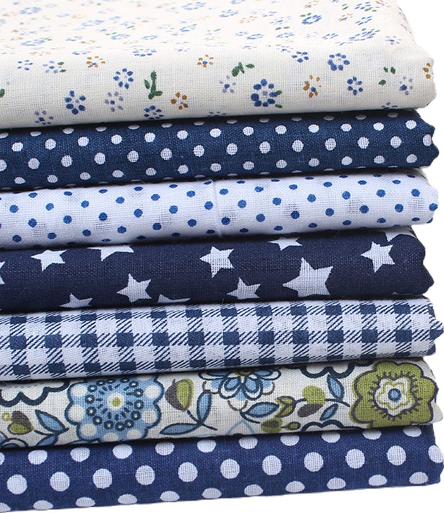1 Set Patchwork -Stoff glatte Oberfläche ohne Geruch Baumwollverpackung nähen Handwerksstoffe für Zuhause-Navy blau