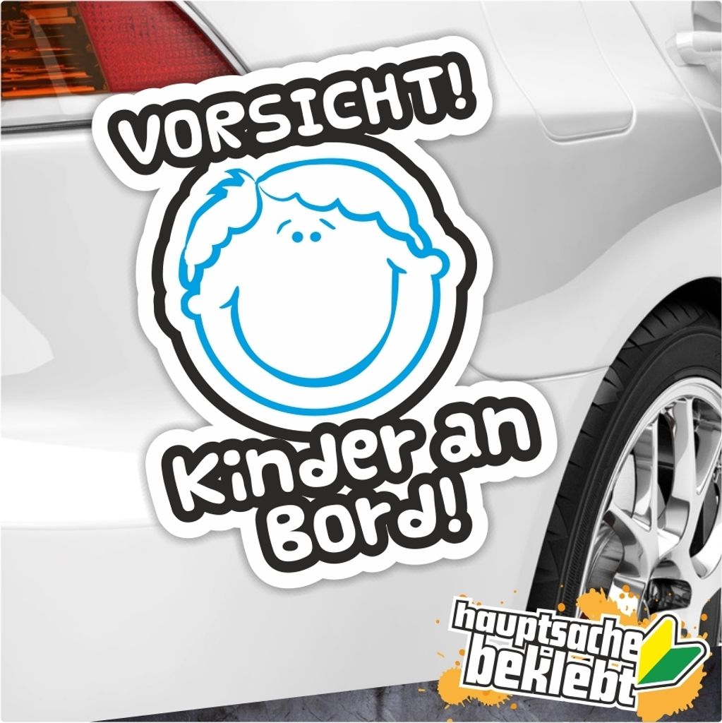 Kiwistar - Autoaufkleber - Vorsicht! Kinder an Board Aufkleber - 60 x 37 cm - für Auto, Laptop, Fahrrad, LKW, Motorrad Aufkleber mehrfarbig Sticke...