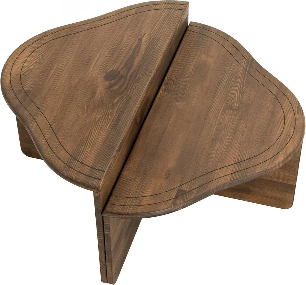 Table basse modulaire Emiri 90x90cm chêne marron salon chic