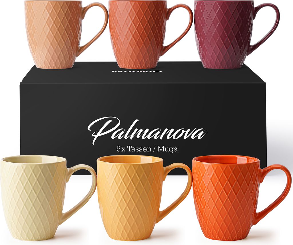 MIAMIO - 6 x 400 ml Kaffeetassen Set Kaffeebecher aus Produktbild 