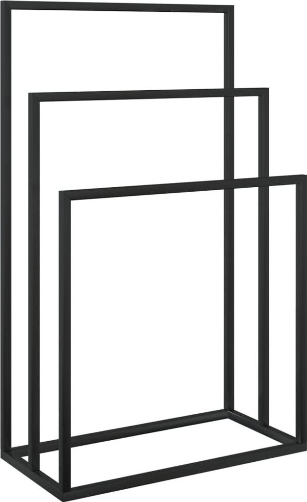 vidaXL Handtuchständer Schwarz 48x24x79 cm Eisen Produktbild 