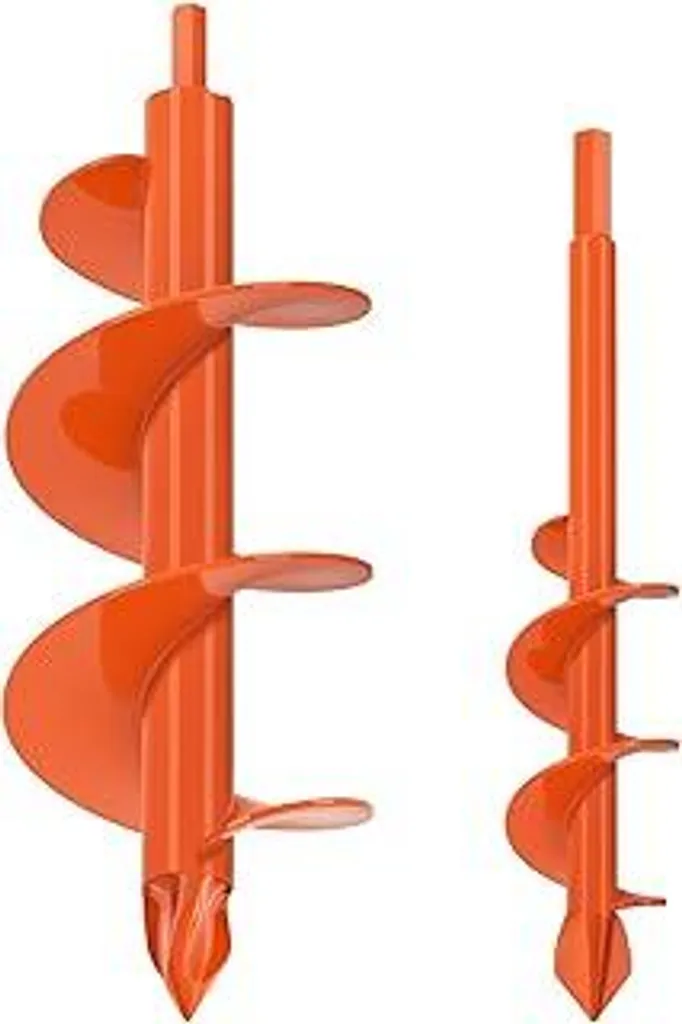 BeneLabel 2 trapani da giardino, 23x4,1 cm e 31x10 cm, trapani a spirale per pali, avvitatore a batteria, trapano, bulbi da fiore, trapano per buche di piantagione, trapano manuale da 10 mm esagonale, pali da recinzione, attrezzi da scavo