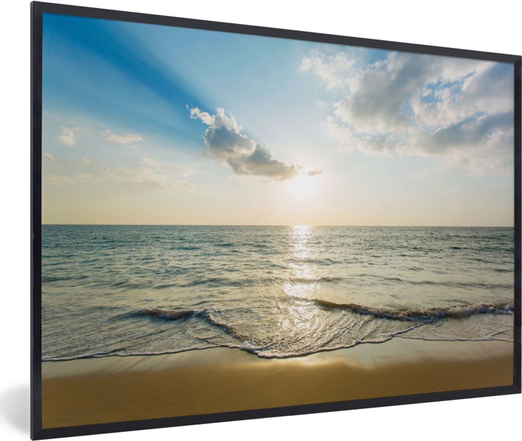 MuchoWow Gerahmtes Poster Meer - Sommer - Strand 30x20 cm - Poster mit Schwarzem Bilderrahmen Wandposter Rahmen Foto Bilder - Kunstdruck - Bild-P...