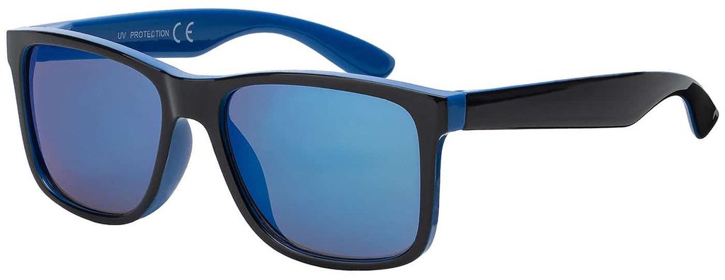 Jungen Mädchen Kinder Sonnen Brille Designer Modern Cool Abgefahren 30547 Blau-Schwarz