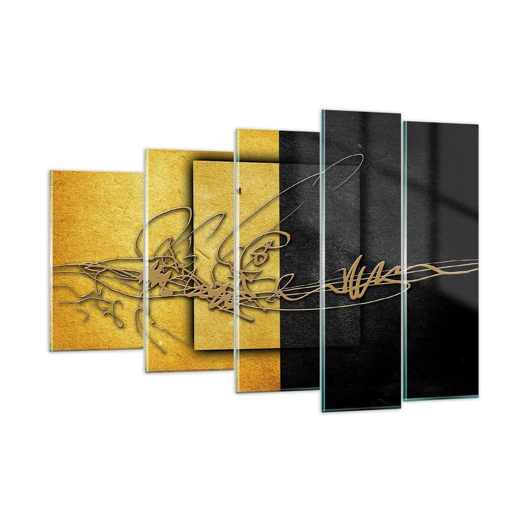 Bilder auf glas - Geometrisch figuren kreis quadrat - 150x100cm - Glasbilder - Wandbilder - Kunstdruck - Wanddekoration aus Glas - Glas Bilder - Wa...