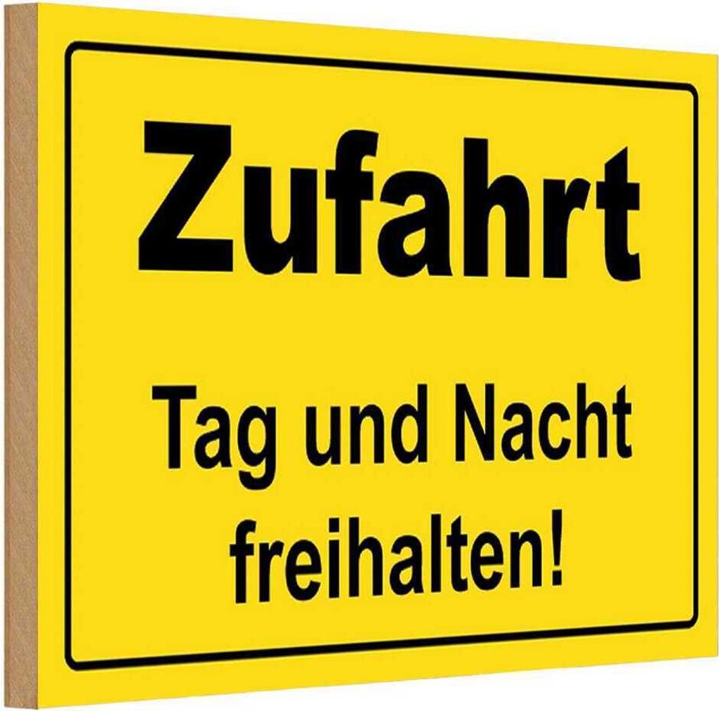 vianmo Holzschild 12x18 cm Zufahrt Tag und Nacht freihalten Spruch Zitat