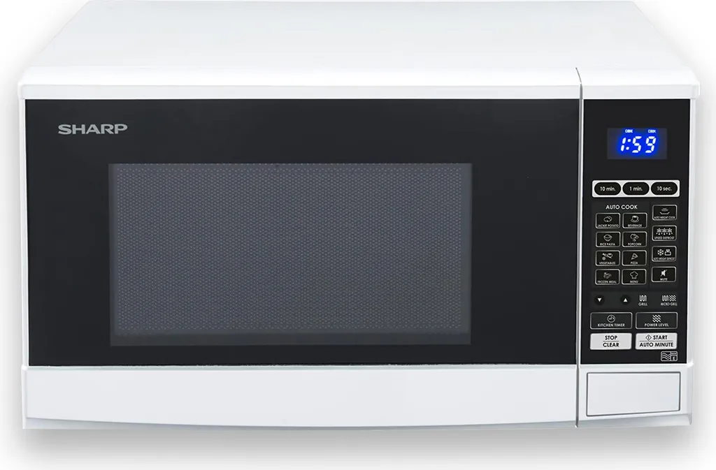 Four à micro-ondes 2en1 20L 800/1000W Blanc Sharp R670w Grill Intégré