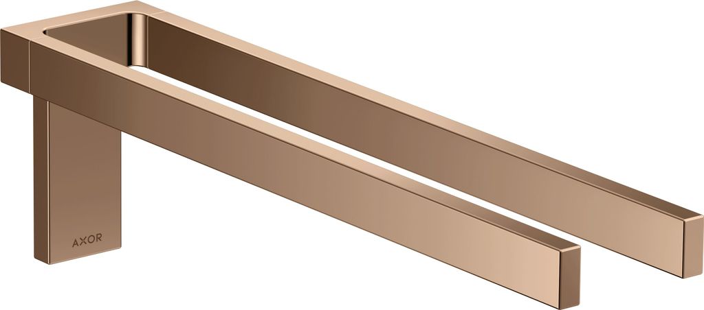 hansgrohe AXOR UNIVERSAL Rectangular Handtuchhalter, Metall, doppelt, fest, Länge 380mm, 42622300