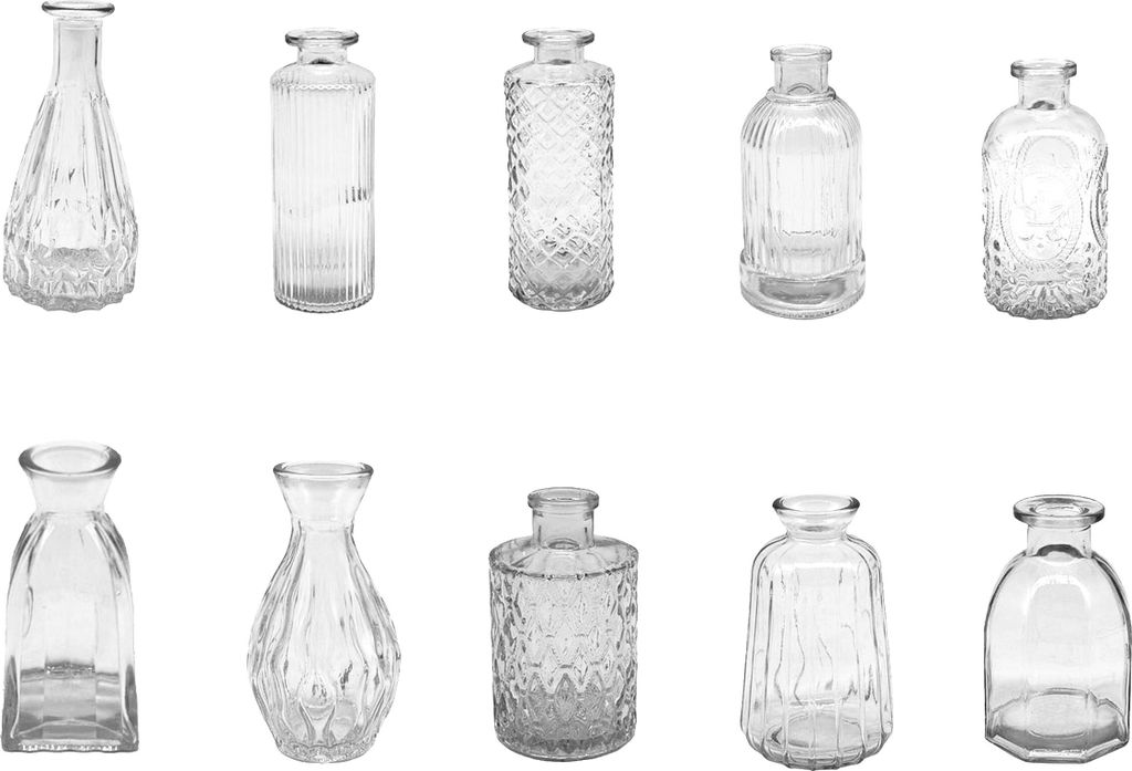 Set di 10 vasi Relaxdays, con superficie ruvida, design Immagine del prodotto 