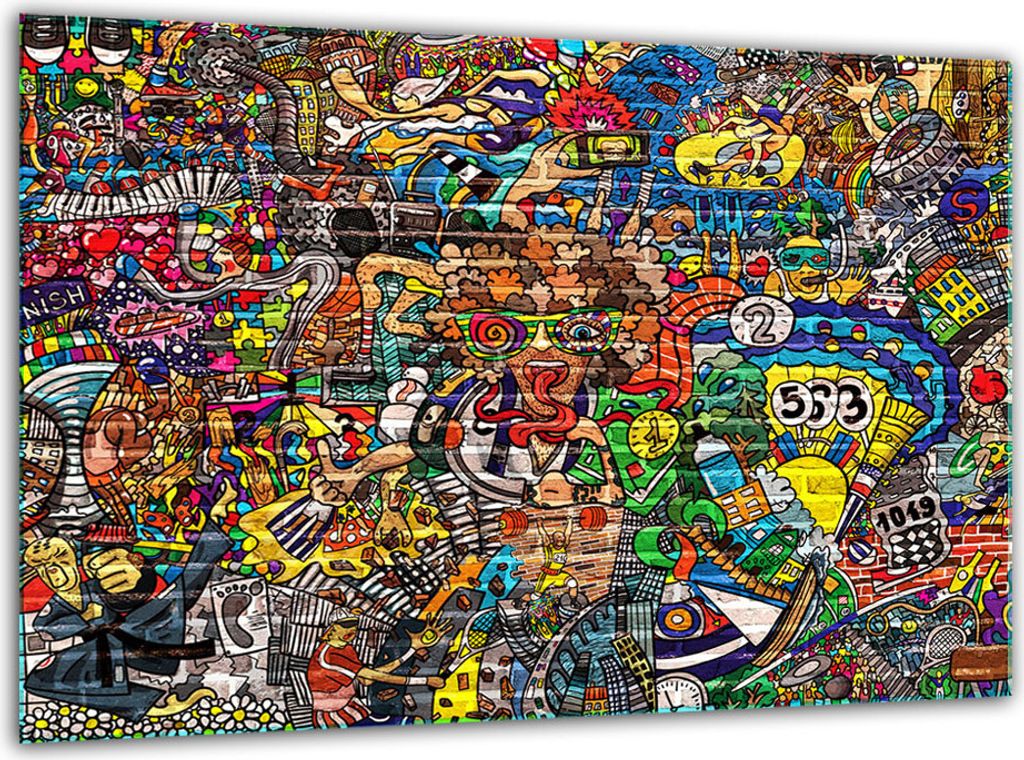 Glas Herdabdeckplatten Schneidebrett Universal 30x22cm Pop Art
