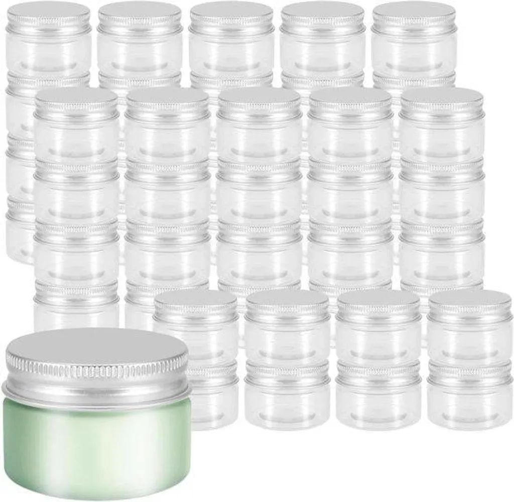 Mini pots cosmétiques 30ml avec couvercle en aluminium argenté - Lot de 10