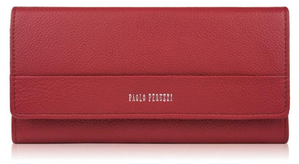 Damenlederbrieftasche rot groß in horizontaler Ausrichtung mit RFID Paolo Peruzzi AL-01-RD