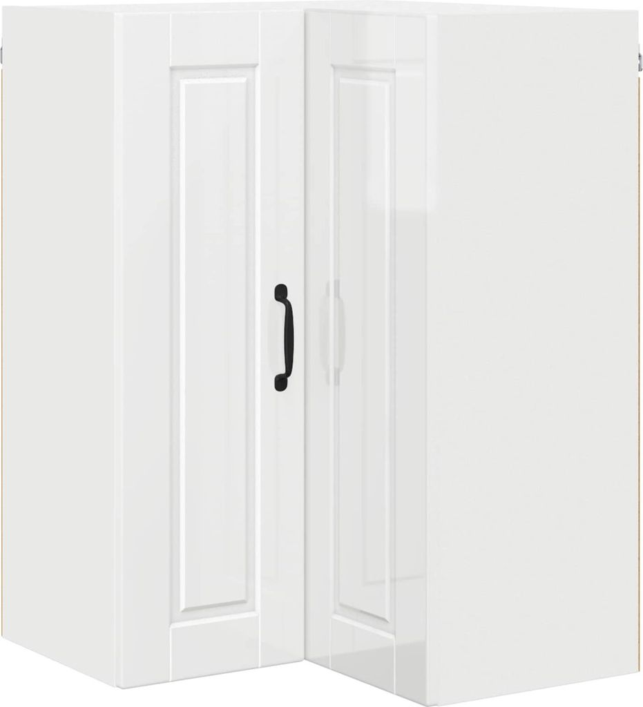 vidaXL Wand-Eckschrank PORTO Hochglanz Weiß 57 x 57 x 80 cm